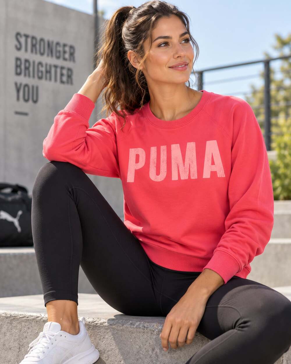 Puma Sweatshirt Size XL Pink Logo Pullover Activewear